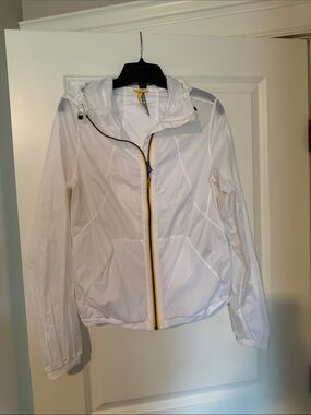 Lole White Hooded Jacket with Yellow Trim